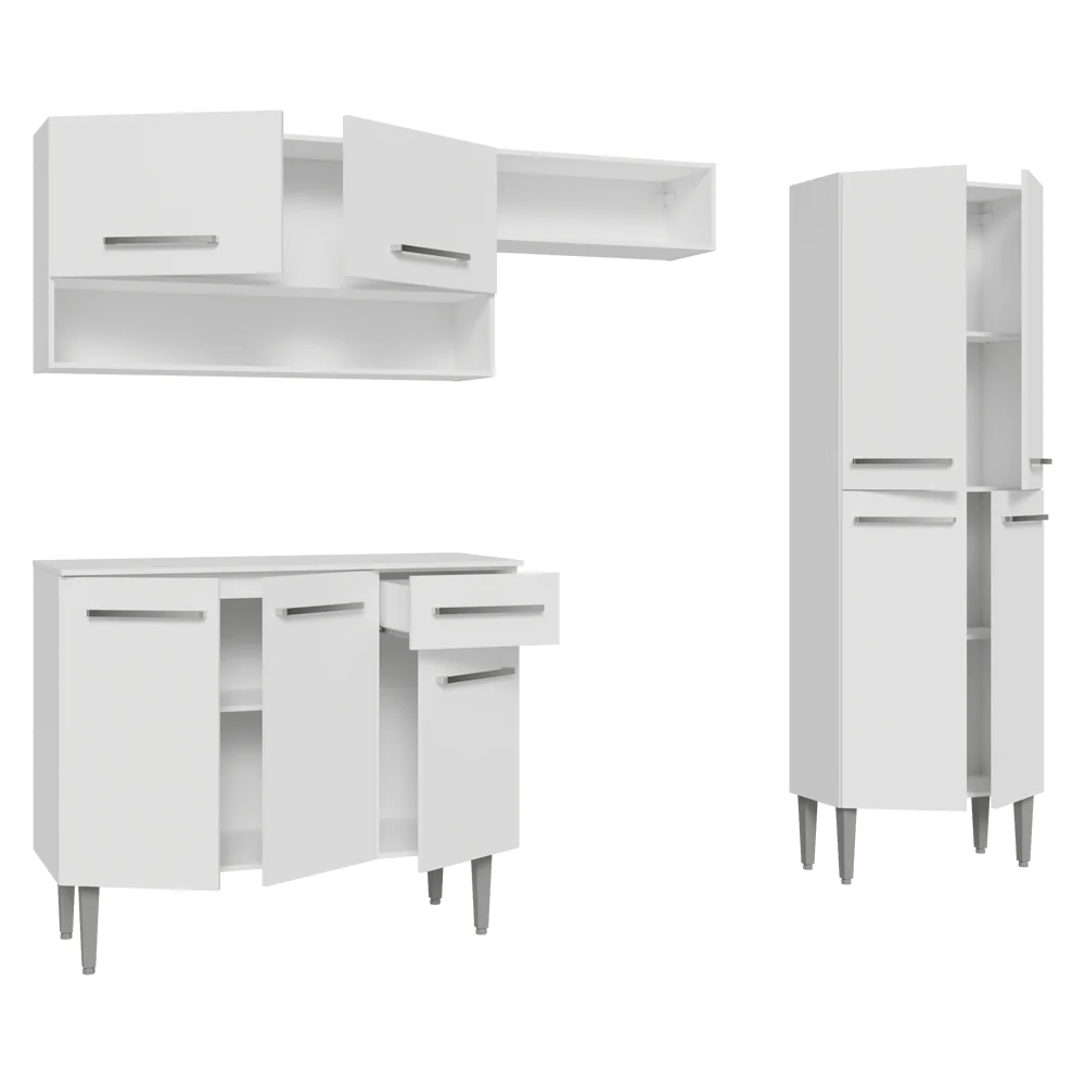 Armário de Cozinha Completa 229cm Branco Emilly Madesa 17 - Image 8