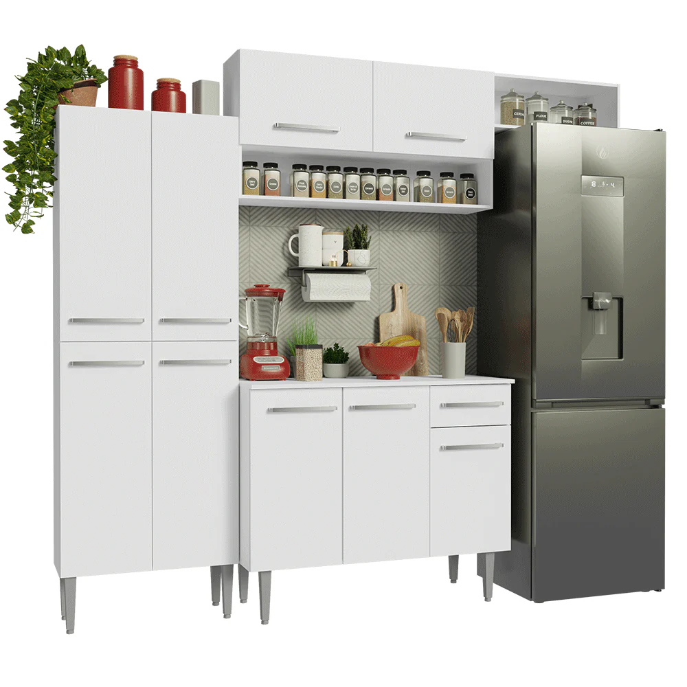 Armário de Cozinha Completa 229cm Branco Emilly Madesa 18 - Image 2