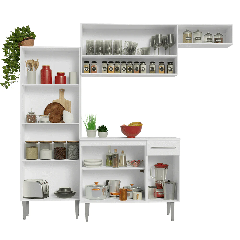 Armário de Cozinha Completa 229cm Branco Emilly Madesa 18 - Image 5