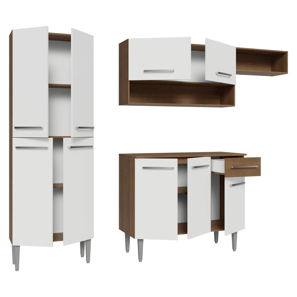 Armário de Cozinha Completa 229cm Rustic/Branco Emilly Madesa 016 - Image 8