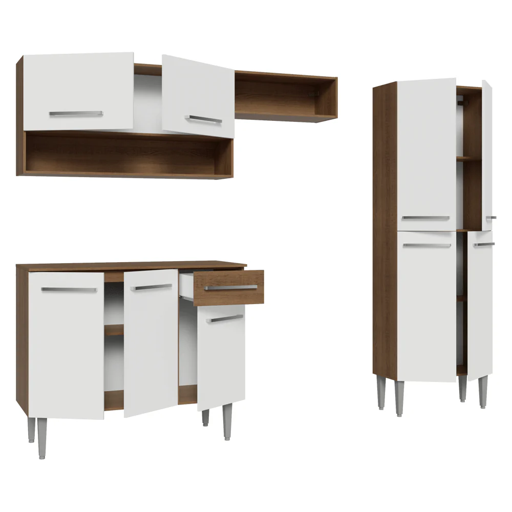 Armário de Cozinha Completa 229cm Rustic/Branco Emilly Madesa 017 - Image 7
