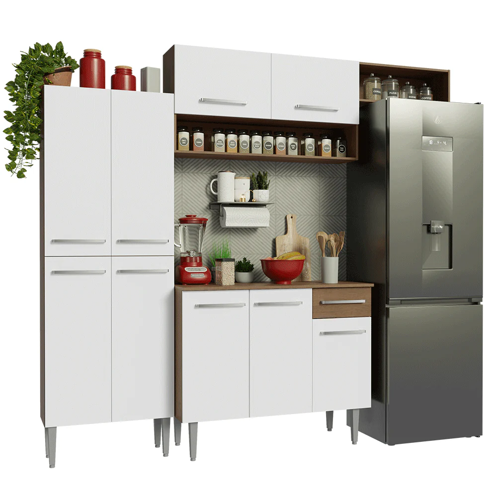 Armário de Cozinha Completa 229cm Rustic/Branco Emilly Madesa 18 - Image 2