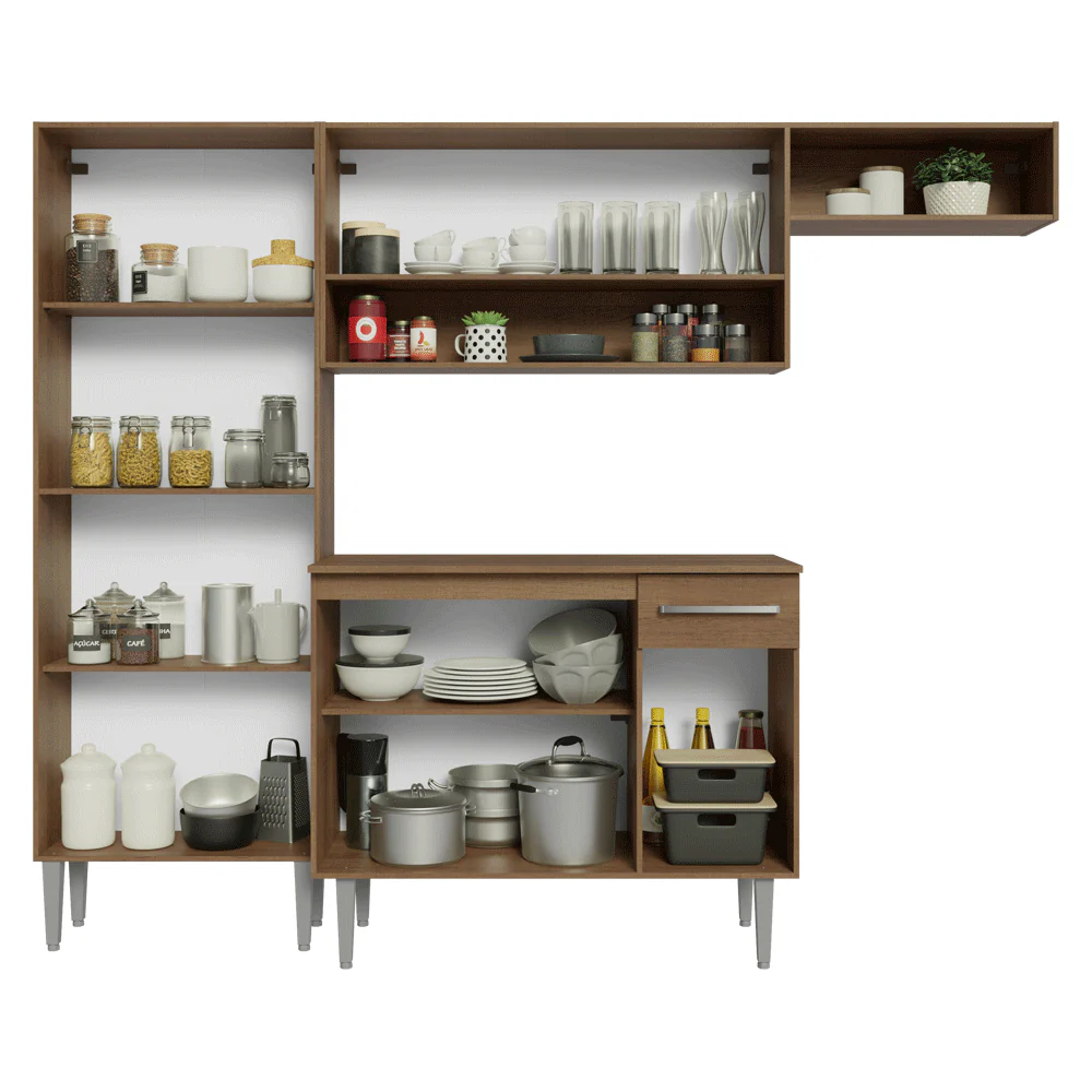 Armário de Cozinha Completa 229cm Rustic/Preto Emilly Madesa 016 - Image 5