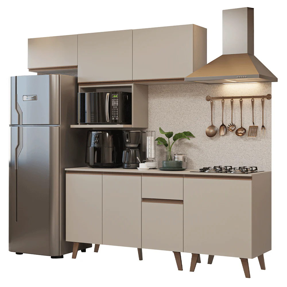 Armário de Cozinha Completa 240 cm Crema Nice Madesa 06 - Image 2