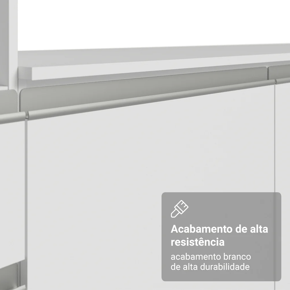 Armário de Cozinha Completa 240cm Branco Diamante Madesa 06 - Image 8