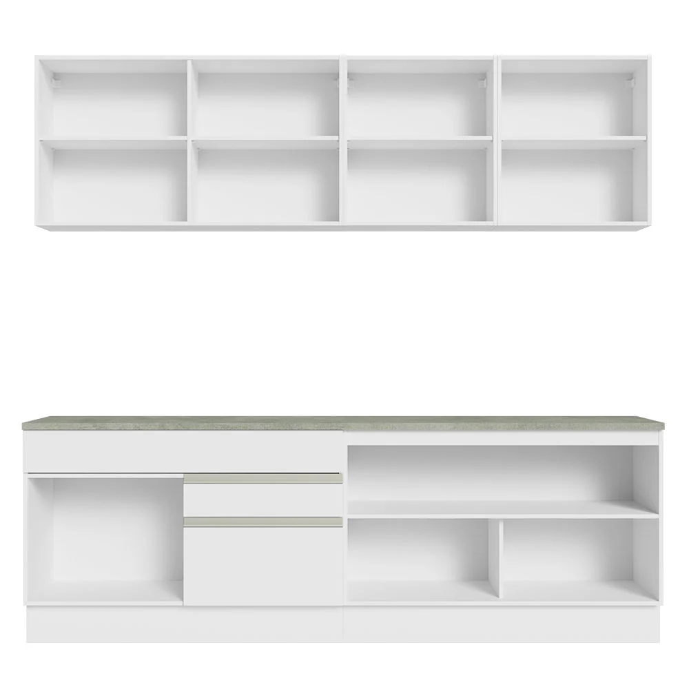 Armário de Cozinha Completa 240cm Branco Glamy Madesa 06 - Image 10