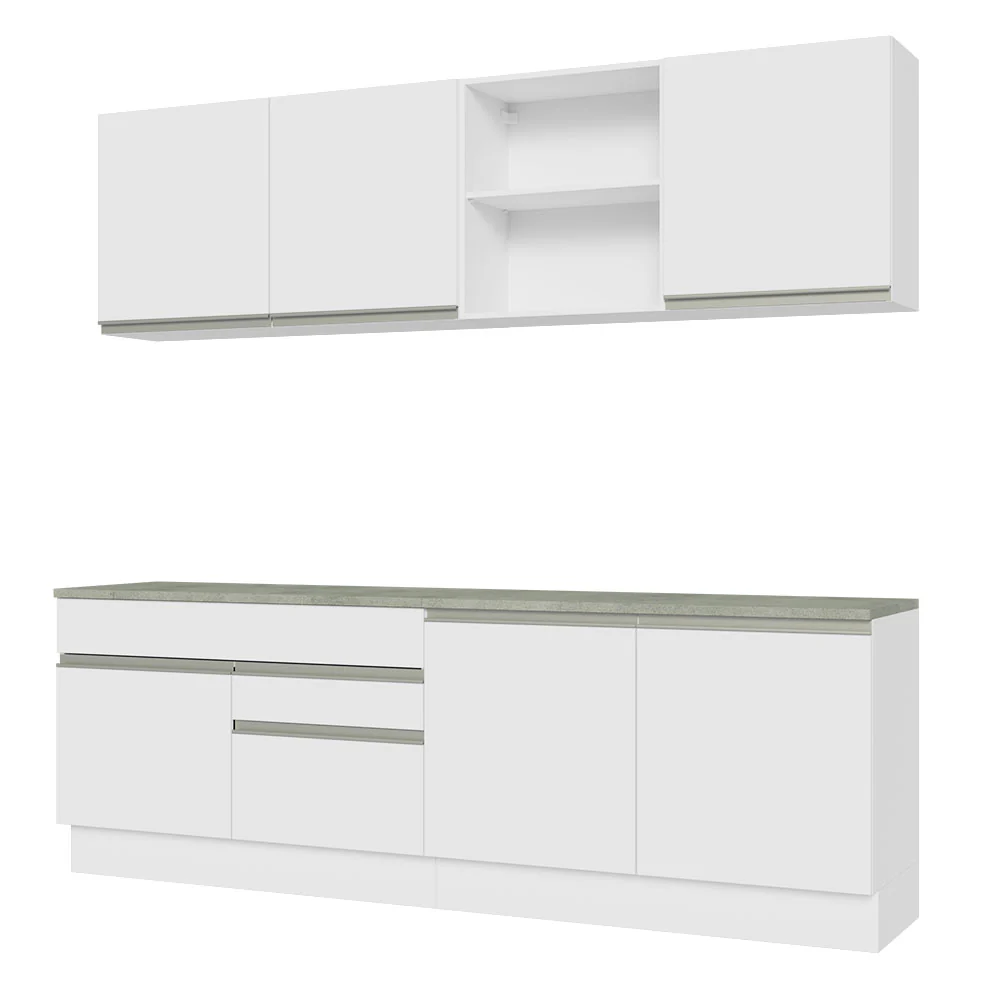 Armário de Cozinha Completa 240cm Branco Glamy Madesa 06 - Image 11