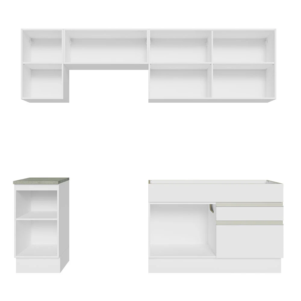 Armário de Cozinha Completa 240cm Branco Glamy Madesa 07 - Image 10