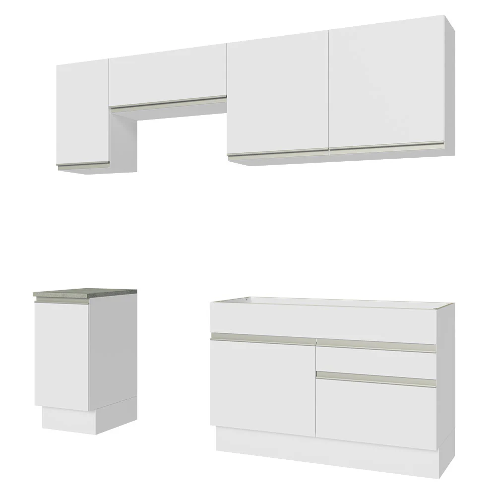 Armário de Cozinha Completa 240cm Branco Glamy Madesa 07 - Image 11