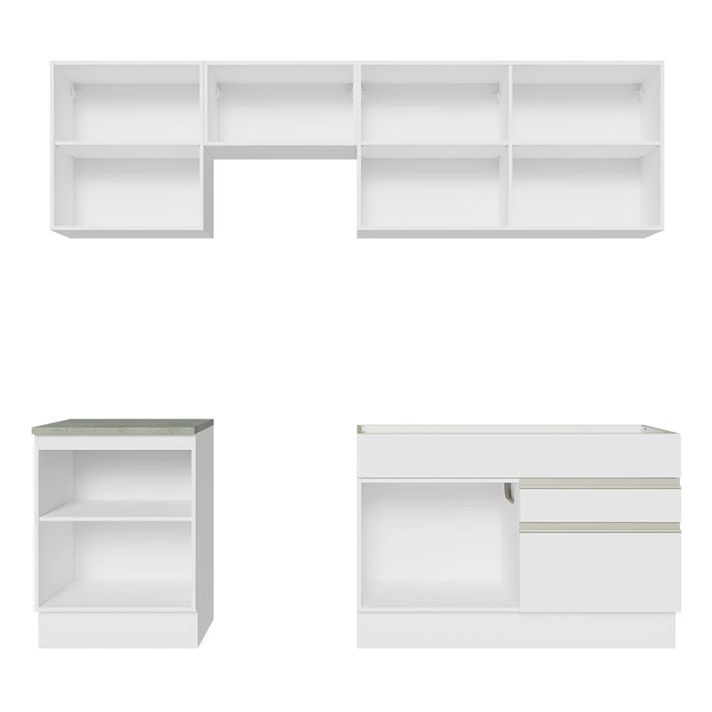 Armário de Cozinha Completa 240cm Branco Glamy Madesa 08 - Image 10
