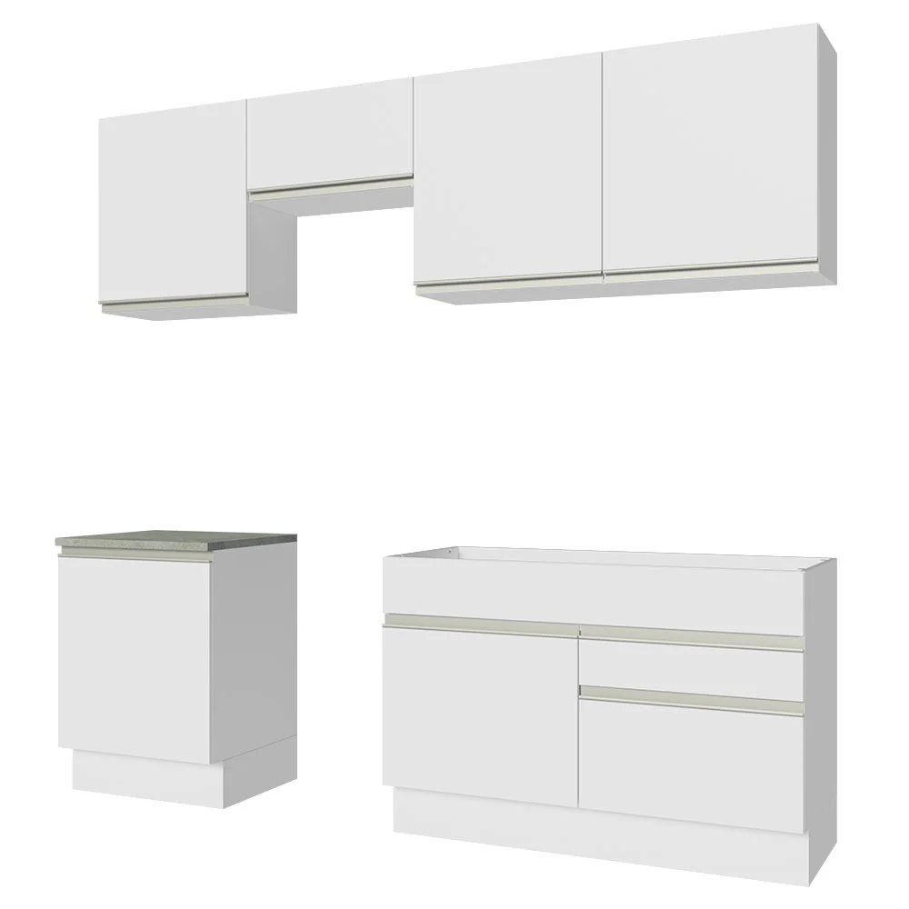 Armário de Cozinha Completa 240cm Branco Glamy Madesa 08 - Image 11