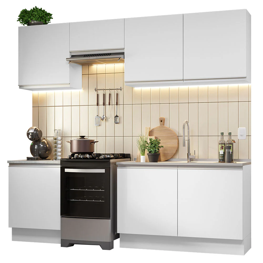 Armário de Cozinha Completa 240cm Branco Glamy Madesa 09 - Image 2