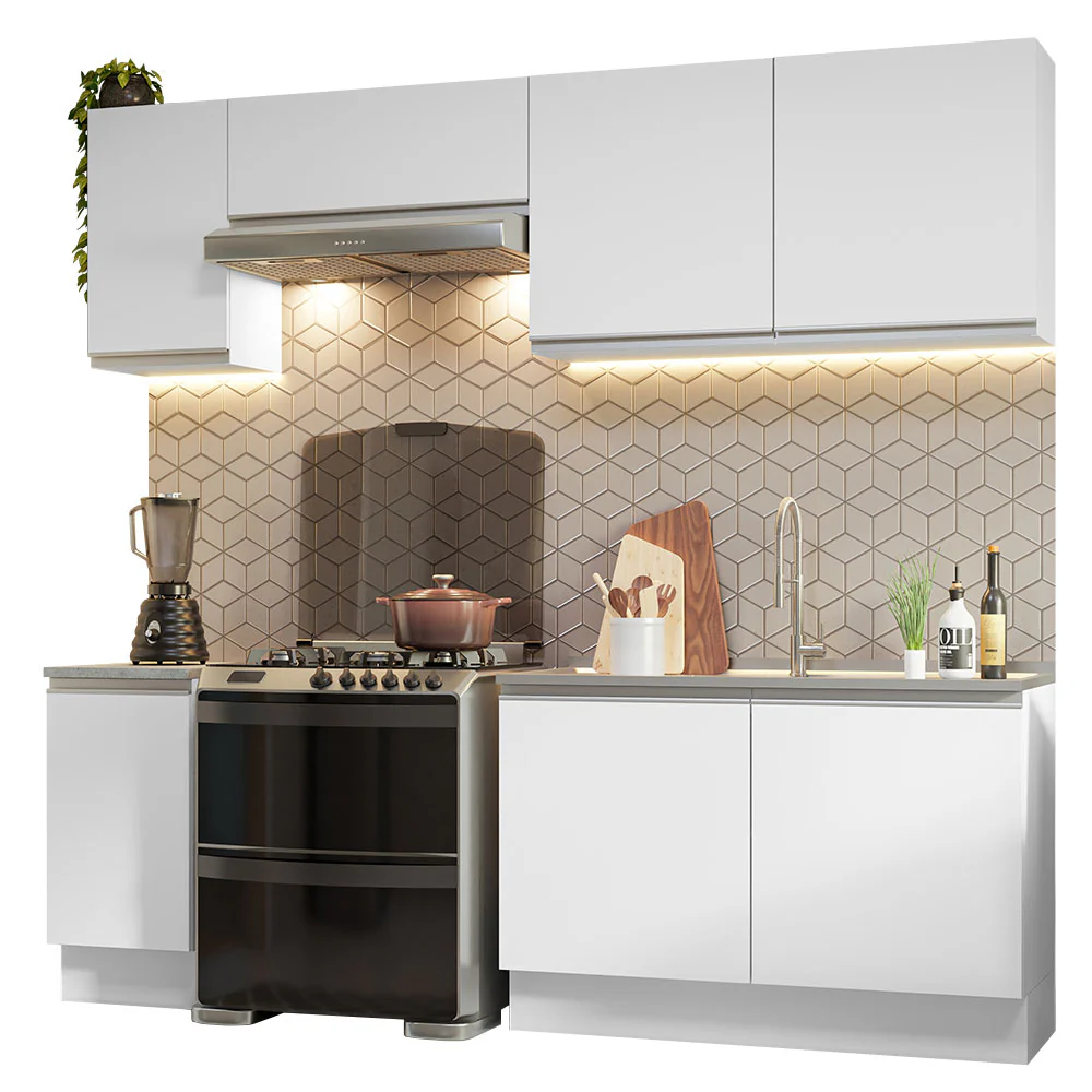Armário de Cozinha Completa 240cm Branco Glamy Madesa 10 - Image 2