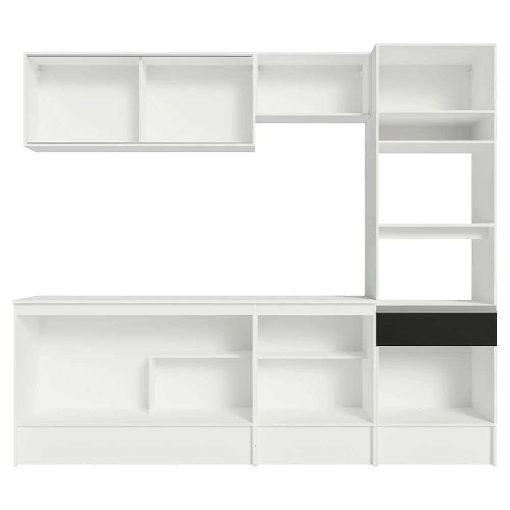 Armário de Cozinha Completa 240cm Branco/Preto Topazio Madesa 05 - Image 11