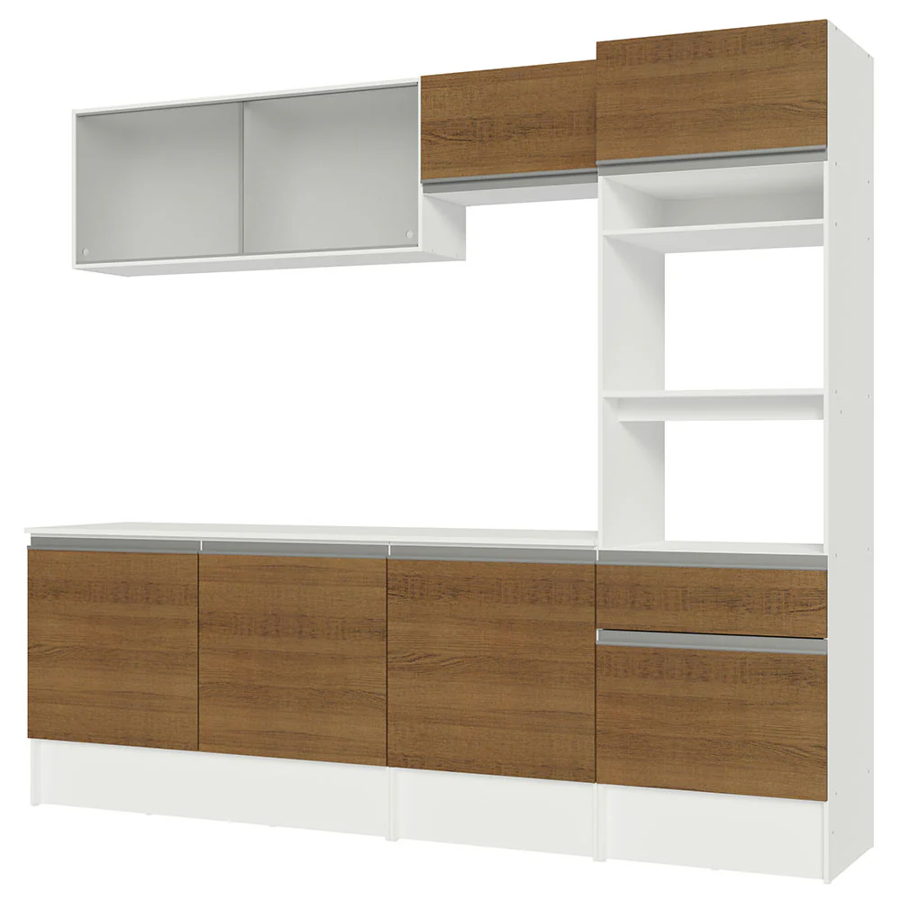 Armário de Cozinha Completa 240cm Branco/Rustic Topazio Madesa 05 - Image 10