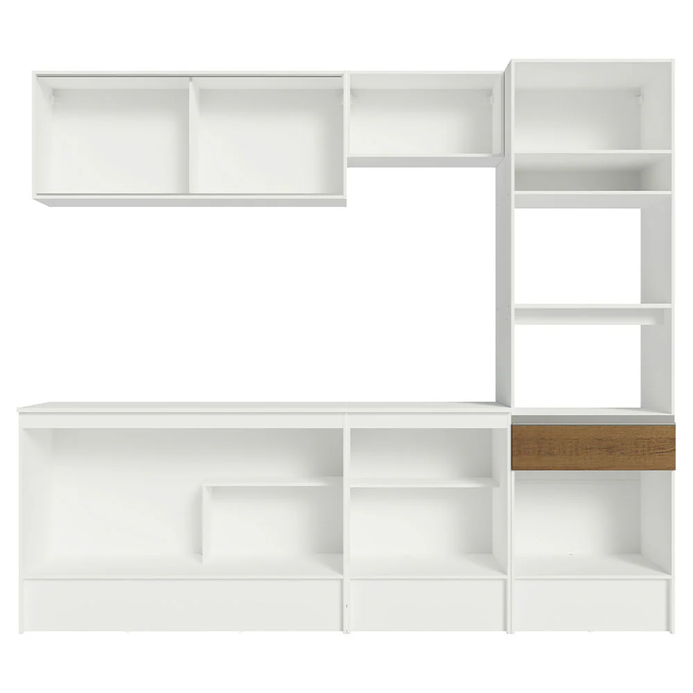 Armário de Cozinha Completa 240cm Branco/Rustic Topazio Madesa 05 - Image 11