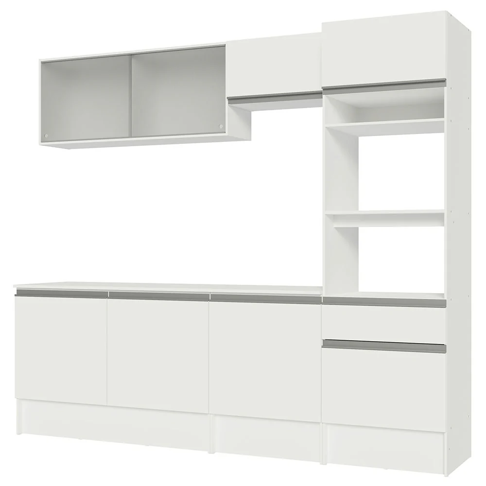Armário de Cozinha Completa 240cm Branco Topazio Madesa 05 - Image 9