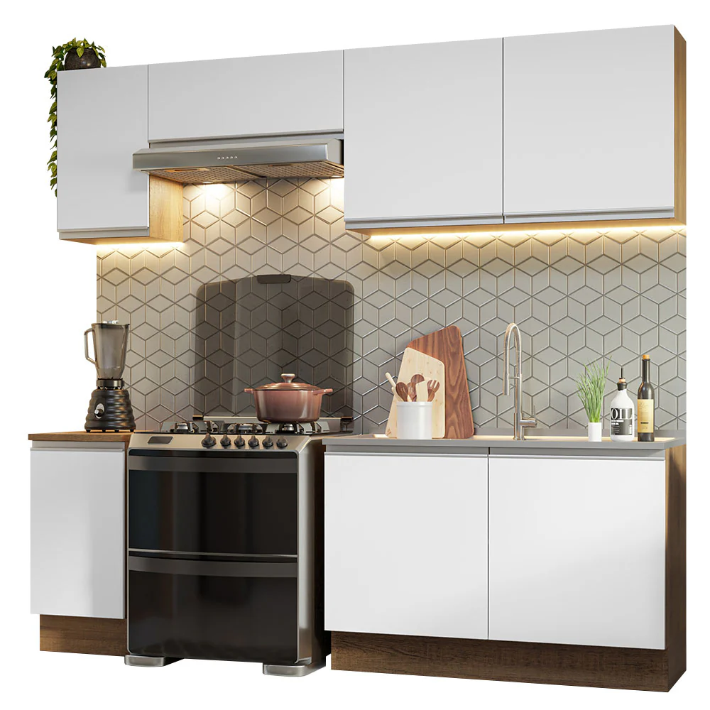 Armário de Cozinha Completa 240cm Rustic/Branco Glamy Madesa 10 - Image 2