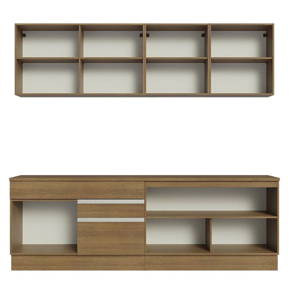 Armário de Cozinha Completa 240cm Rustic Glamy Madesa 06 - Image 11