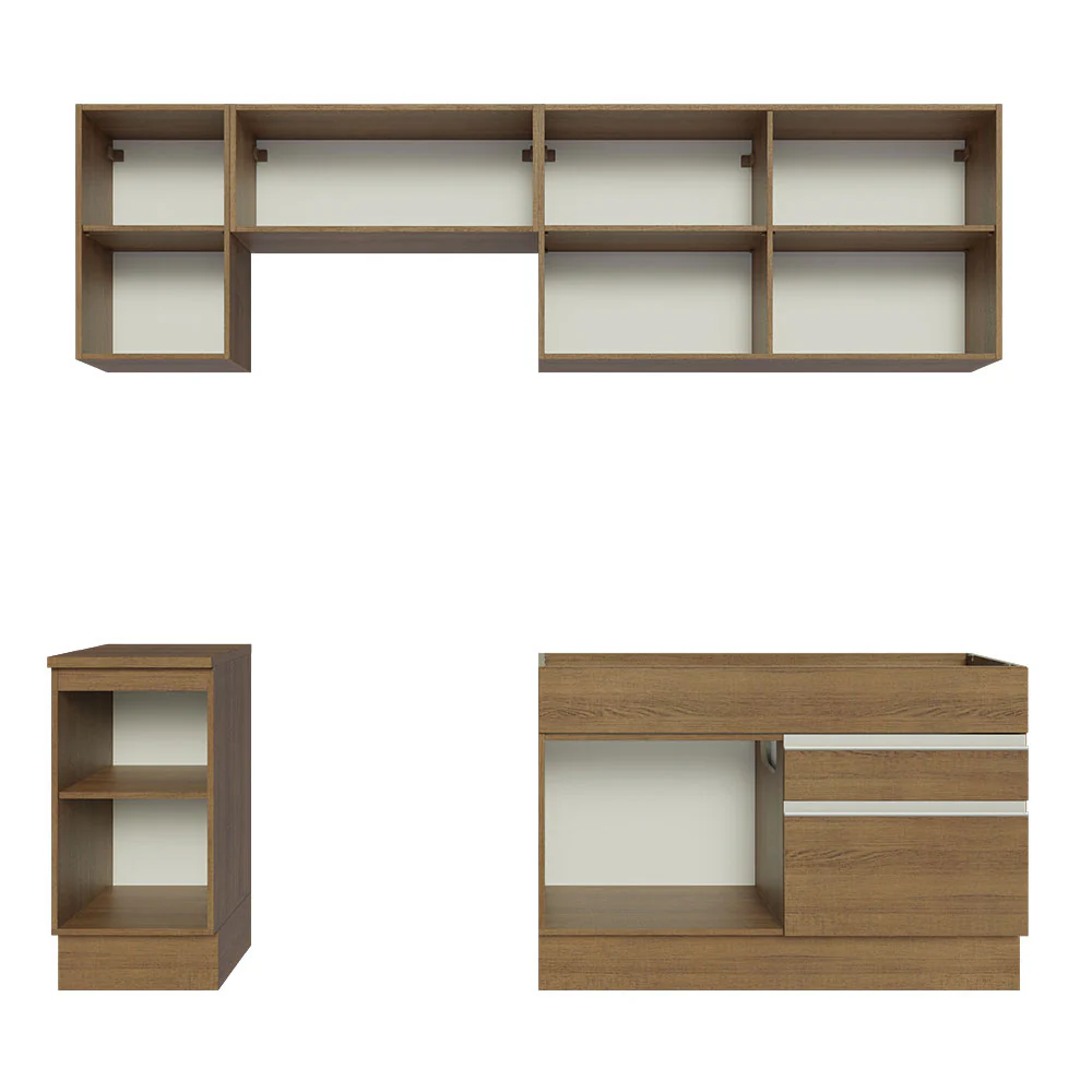 Armário de Cozinha Completa 240cm Rustic Glamy Madesa 07 - Image 11