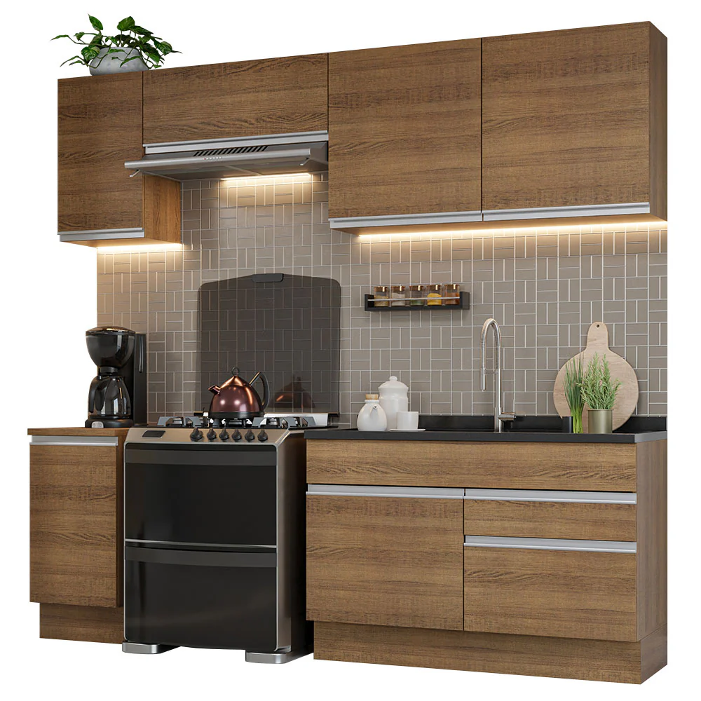 Armário de Cozinha Completa 240cm Rustic Glamy Madesa 07 - Image 2