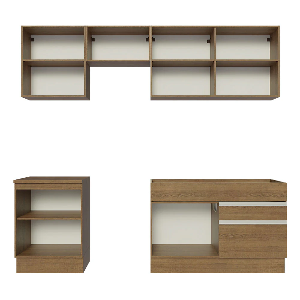 Armário de Cozinha Completa 240cm Rustic Glamy Madesa 08 - Image 11