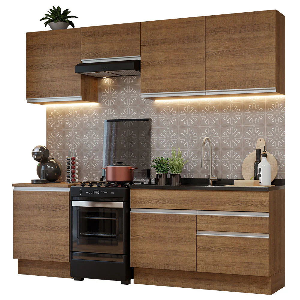 Armário de Cozinha Completa 240cm Rustic Glamy Madesa 08 - Image 2