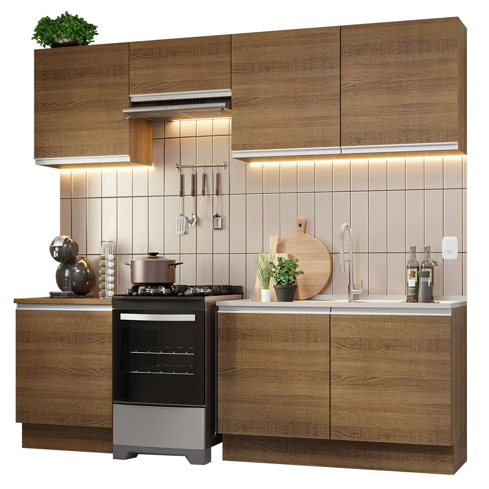 Armário de Cozinha Completa 240cm Rustic Glamy Madesa 09 - Image 2
