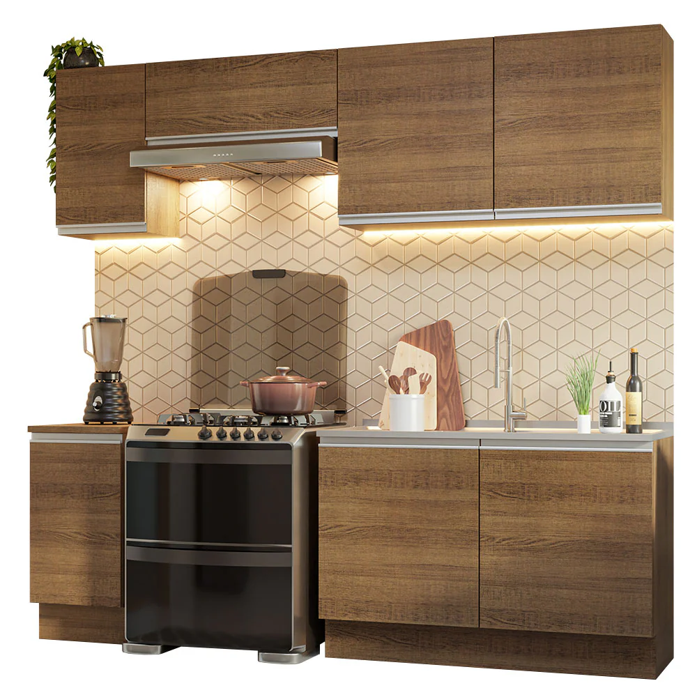 Armário de Cozinha Completa 240cm Rustic Glamy Madesa 10 - Image 2