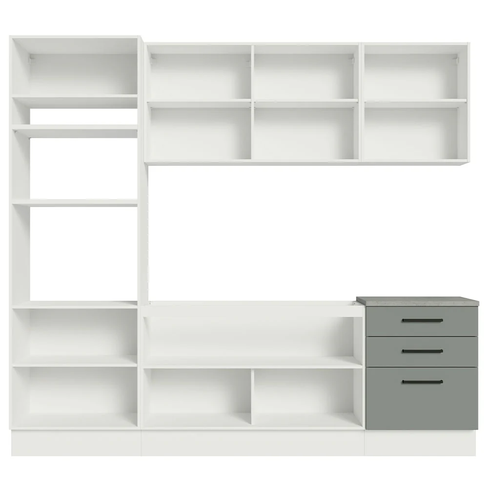 Armário de Cozinha Completa 250cm Branco/Cinza Agata Madesa 01 - Image 12