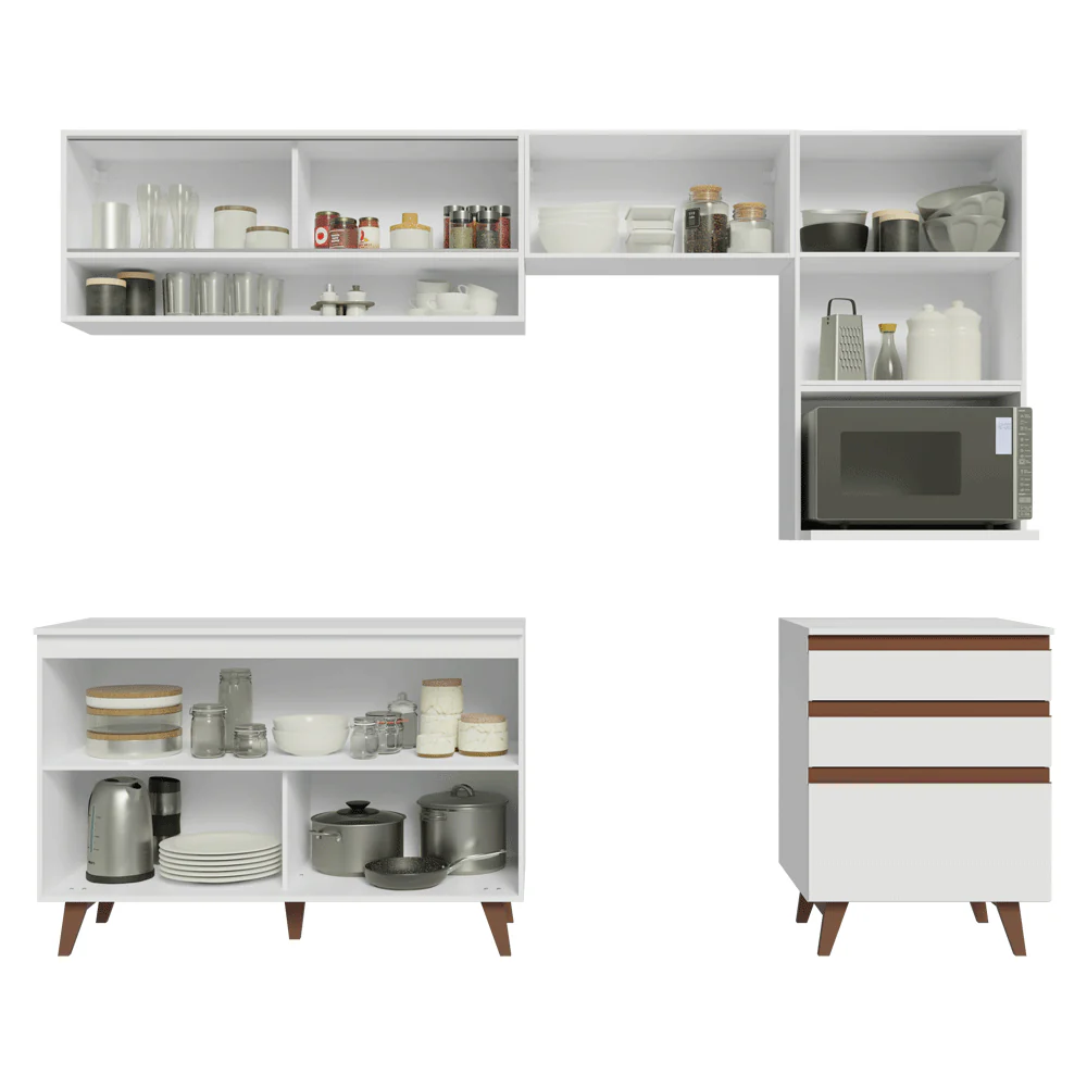 Armário de Cozinha Completa 250cm Branco Reims Madesa 10 - Image 5