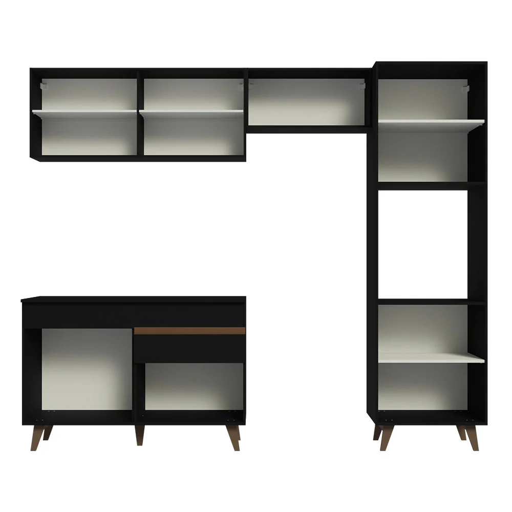 Armário de Cozinha Completa 250cm Preto Reims Madesa 06 - Image 12