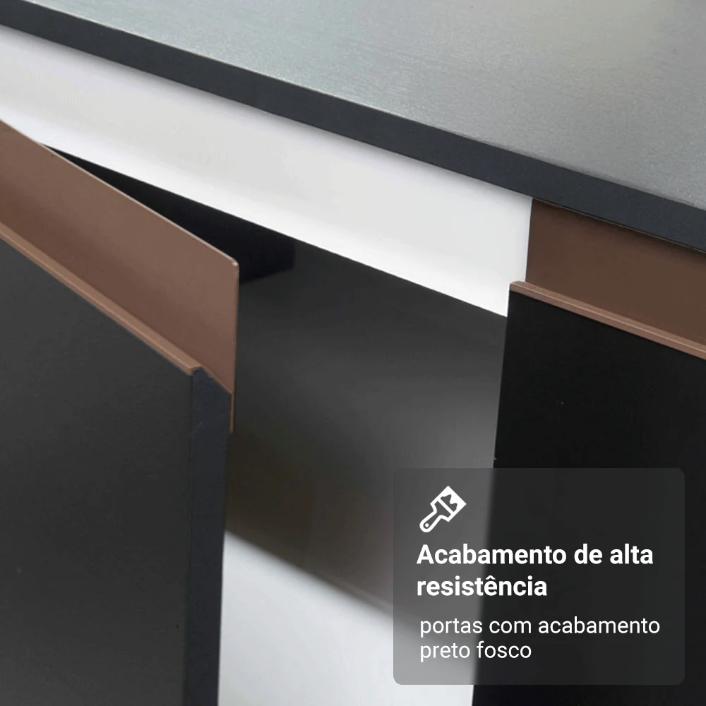 Armário de Cozinha Completa 250cm Preto Reims Madesa 07 - Image 8