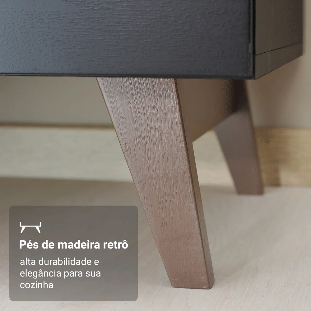 Armário de Cozinha Completa 250cm Preto Reims Madesa 09 - Image 9