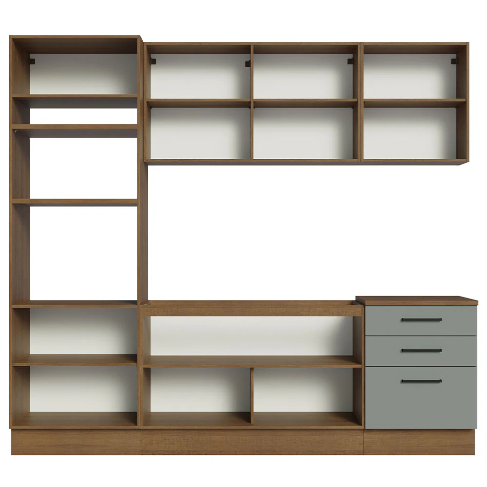 Armário de Cozinha Completa 250cm Rustic/Cinza Agata Madesa 01 - Image 12