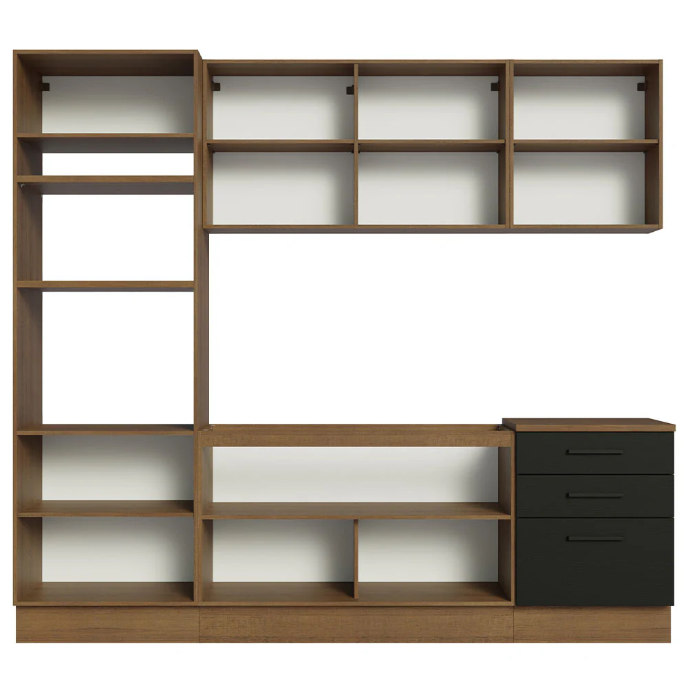 Armário de Cozinha Completa 250cm Rustic/Preto Agata Madesa 01 - Image 12