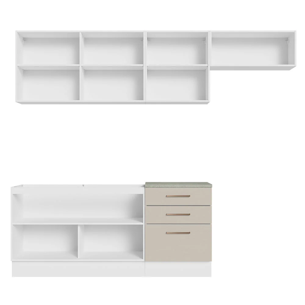 Armário de Cozinha Completa 260cm Branco/Crema Agata Madesa 02 - Image 10