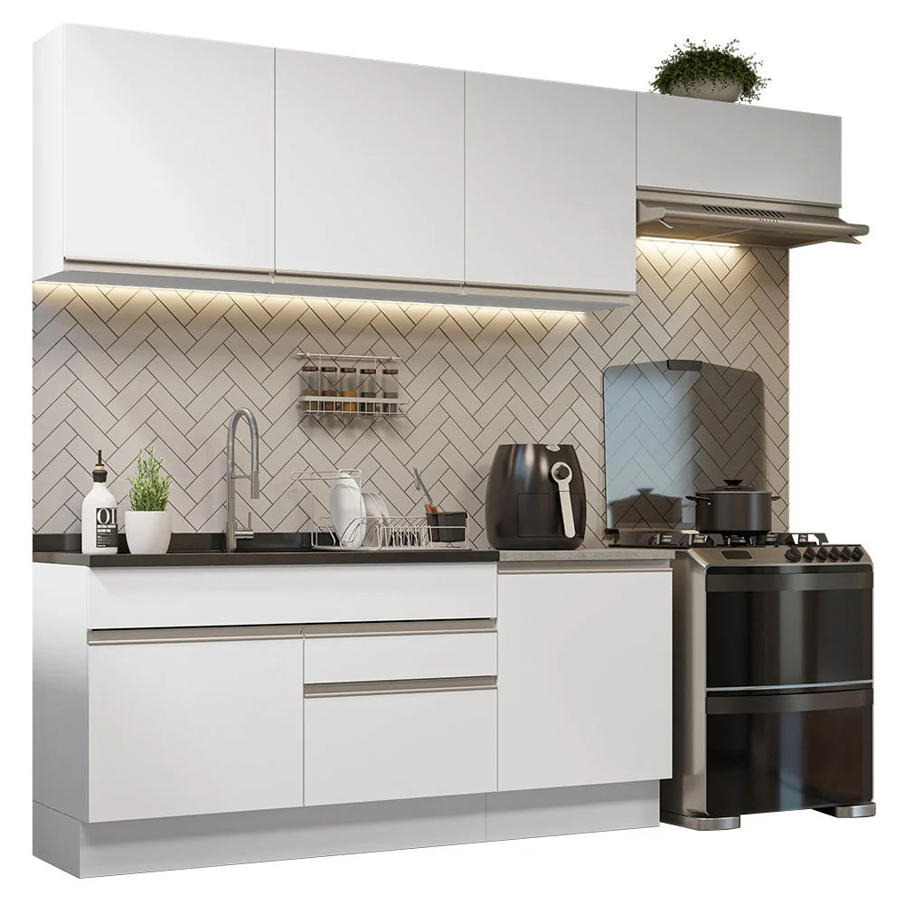 Armário de Cozinha Completa 260cm Branco Glamy Madesa 03 - Image 2