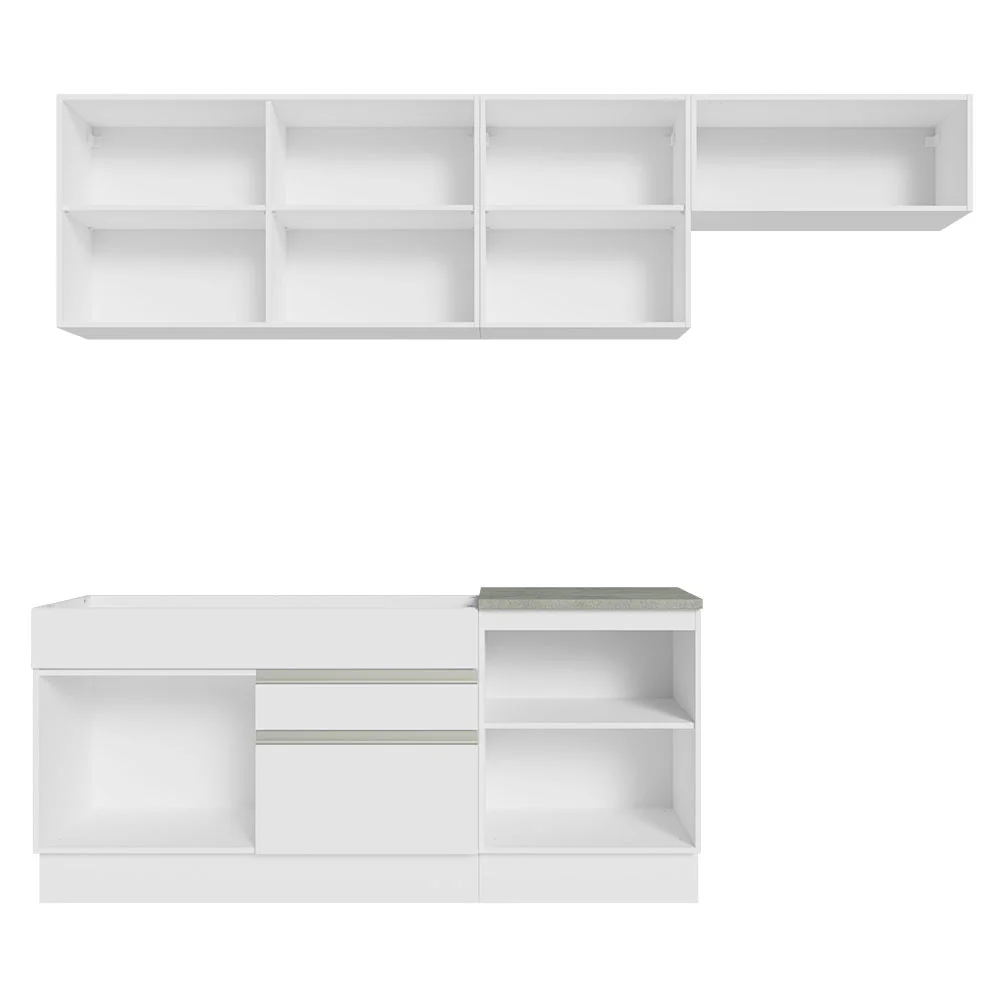 Armário de Cozinha Completa 260cm Branco Glamy Madesa 03 - Image 6