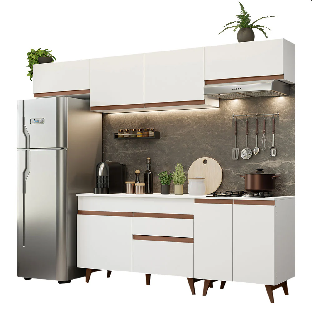 Armário de Cozinha Completa 260cm Branco Reims Madesa 10 - Image 2