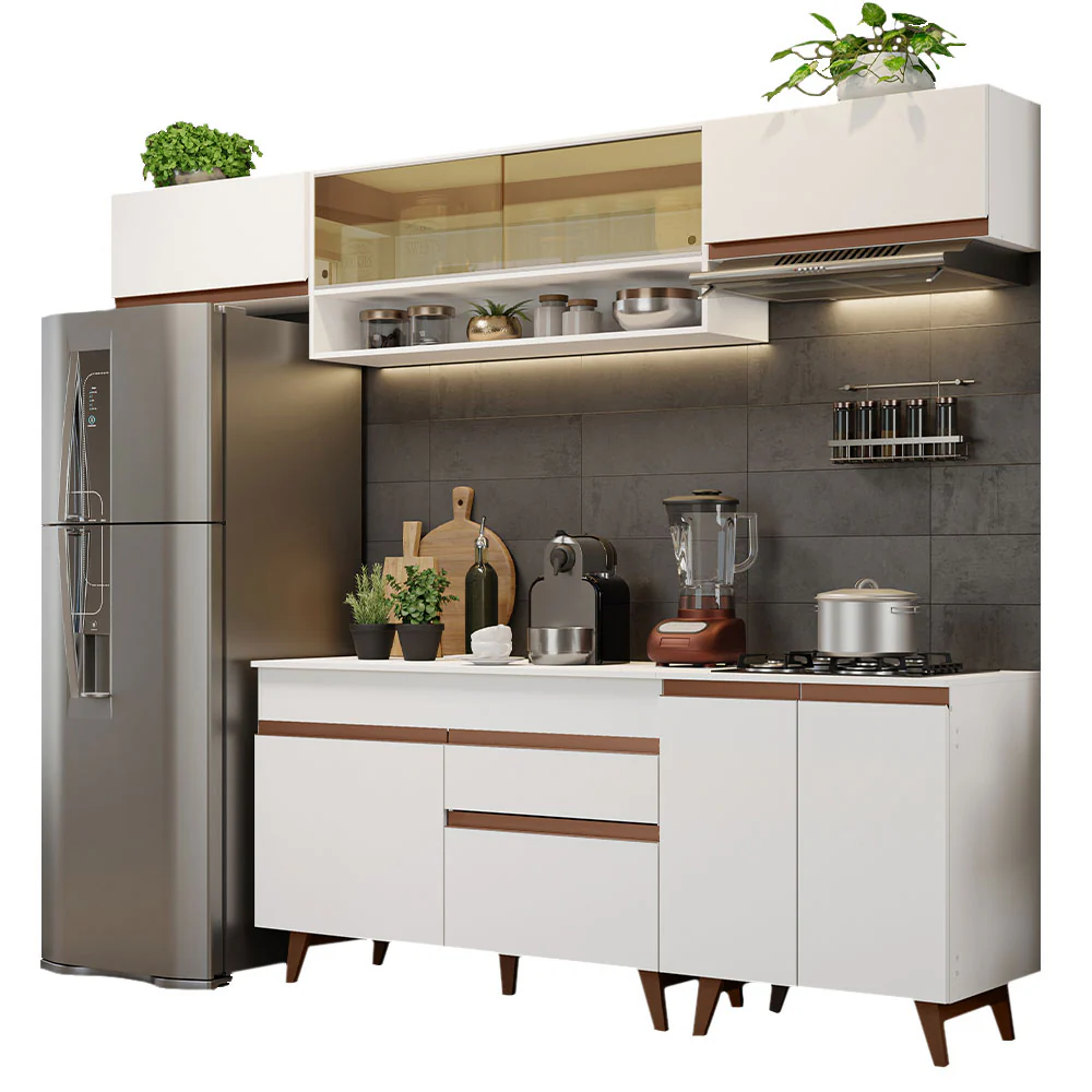 Armário de Cozinha Completa 260cm Branco Reims Madesa 11 - Image 2