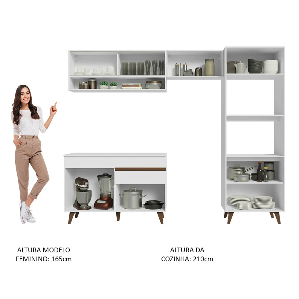 Armário de Cozinha Completa 260cm Branco Reims Madesa 12 - Image 5