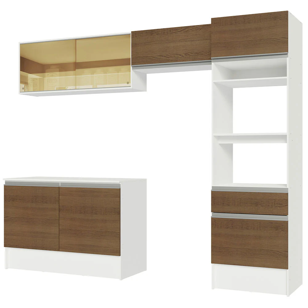 Armário de Cozinha Completa 260cm Branco/Rustic Diamante Madesa 02 - Image 10