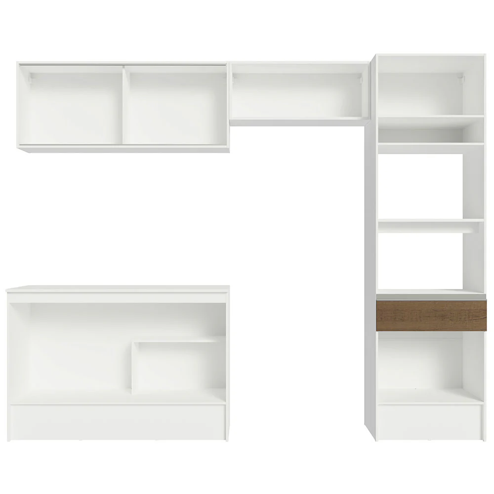 Armário de Cozinha Completa 260cm Branco/Rustic Diamante Madesa 02 - Image 11