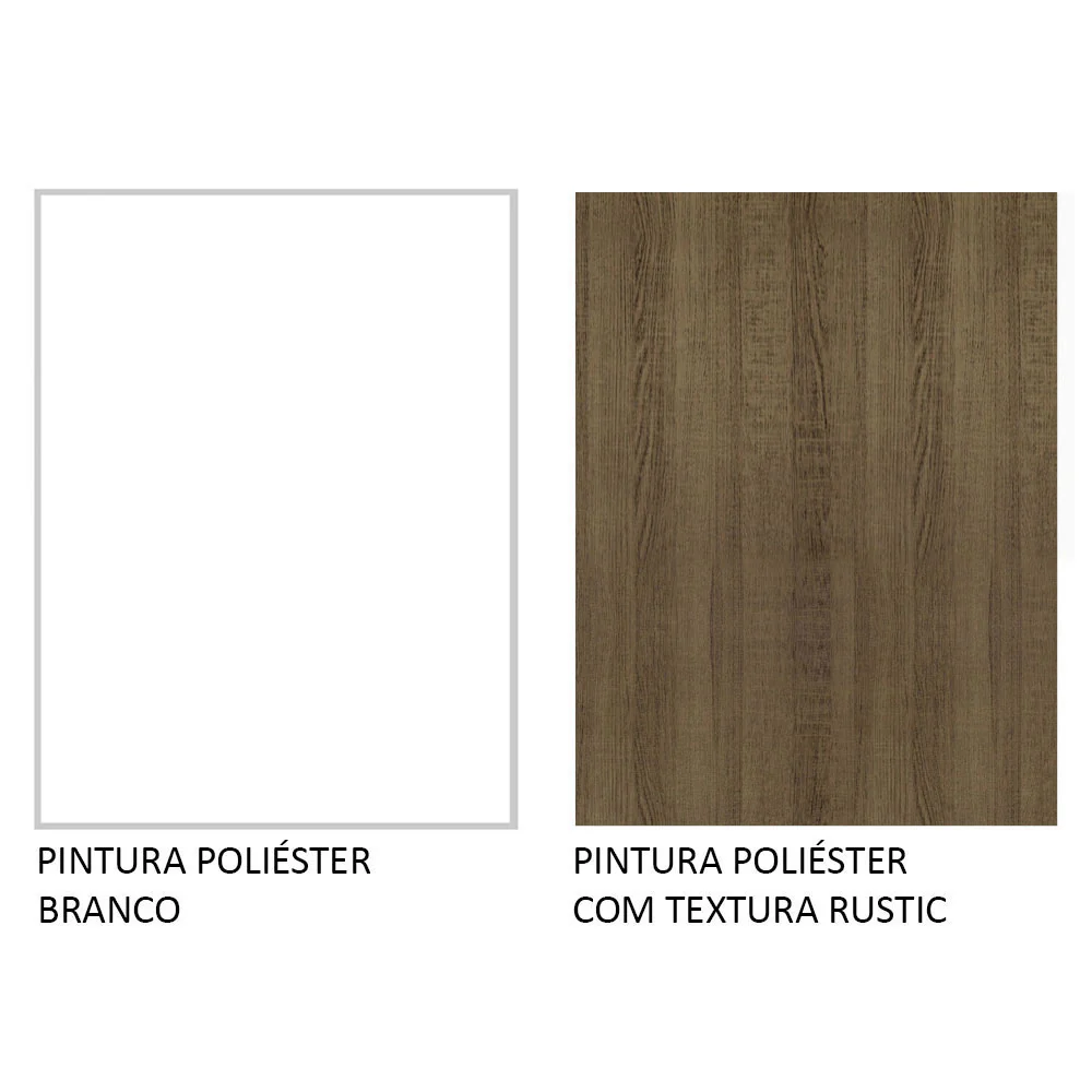 Armário de Cozinha Completa 260cm Branco/Rustic Diamante Madesa 02 - Image 9