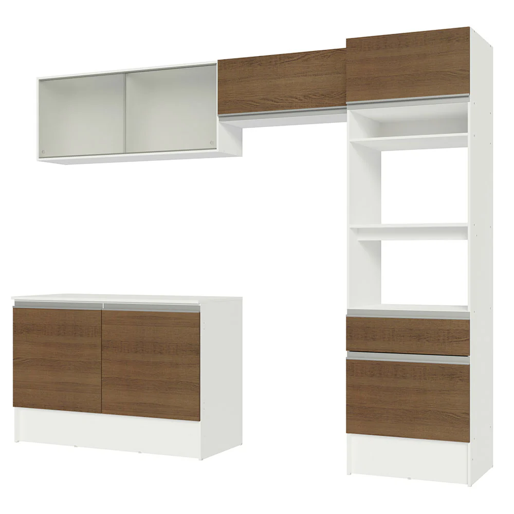 Armário de Cozinha Completa 260cm Branco/Rustic Topazio Madesa 01 - Image 10