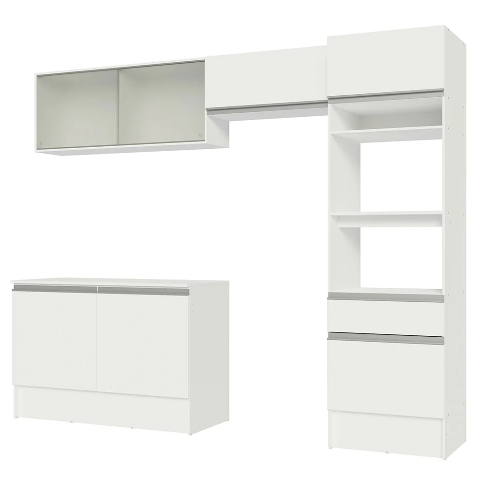 Armário de Cozinha Completa 260cm Branco Topazio Madesa 01 - Image 9