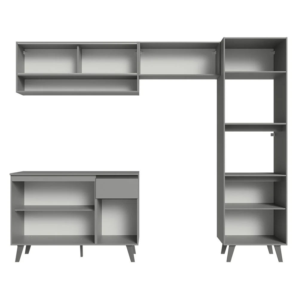 Armário de Cozinha Completa 260cm Cinza Nice Madesa 09 - Image 12