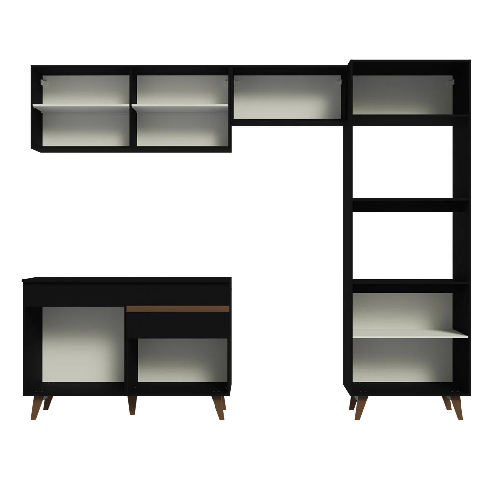 Armário de Cozinha Completa 260cm Preto Reims Madesa 09 - Image 12