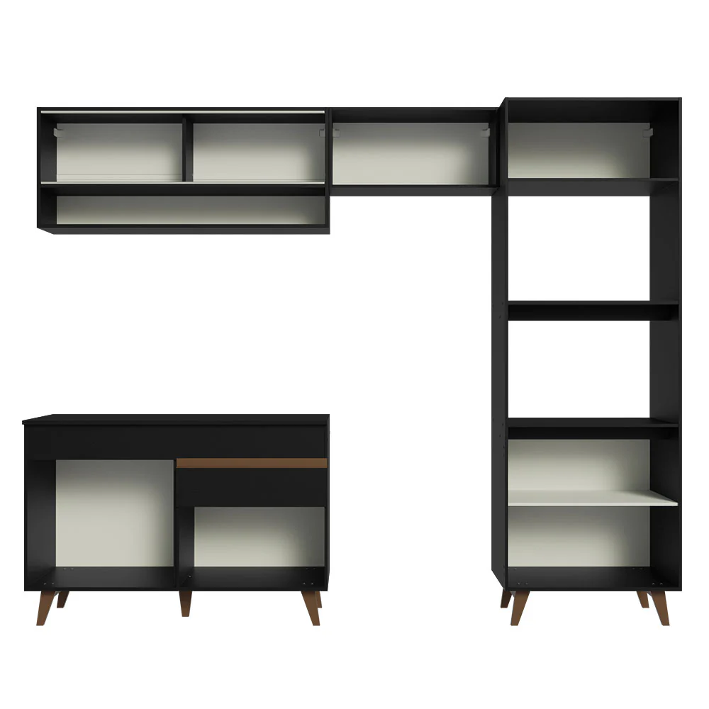 Armário de Cozinha Completa 260cm Preto Reims Madesa 12 - Image 12
